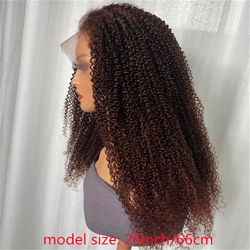 Kinky Curly Reddish Brown 13X4 Transparent