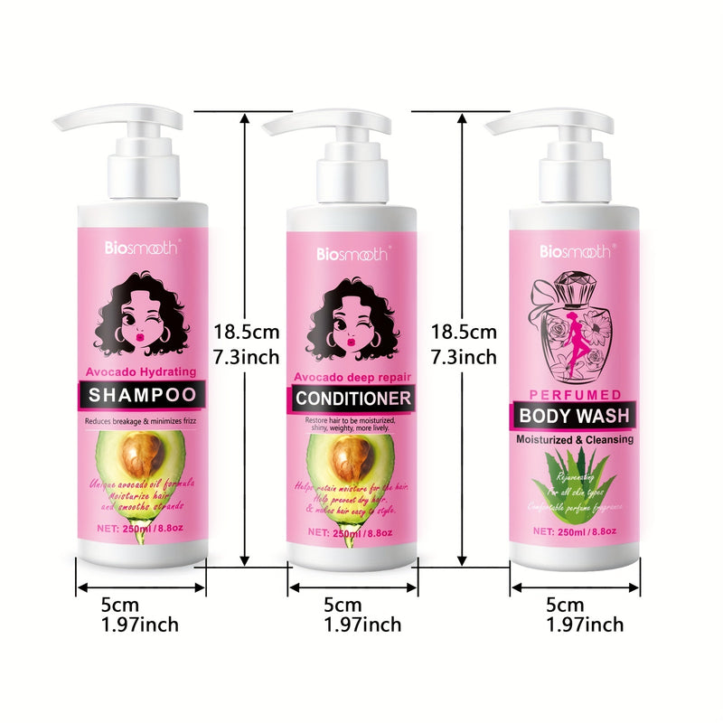 3pcs Hair And Body Wash And Care Set