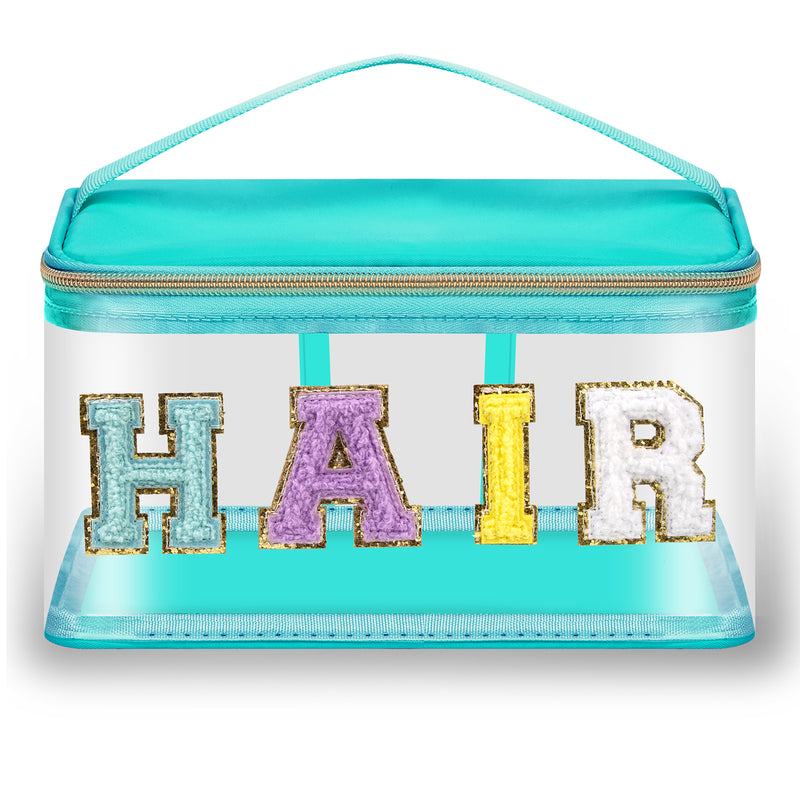 Chenille Letter Clear Makeup Bags Hair Pouch