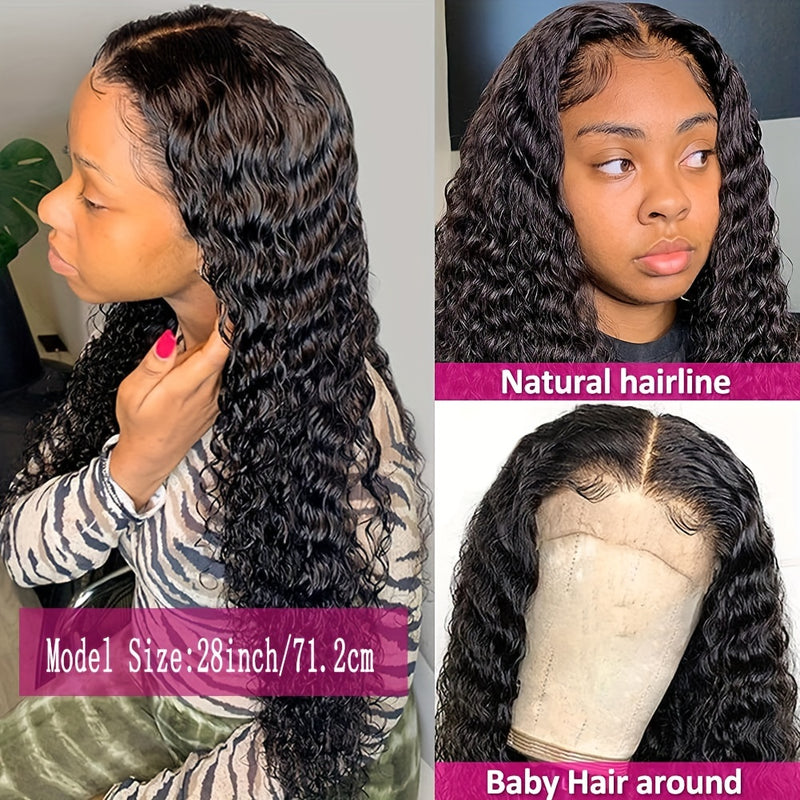 Deep Wave Lace Front Wigs Human Hair 4X4