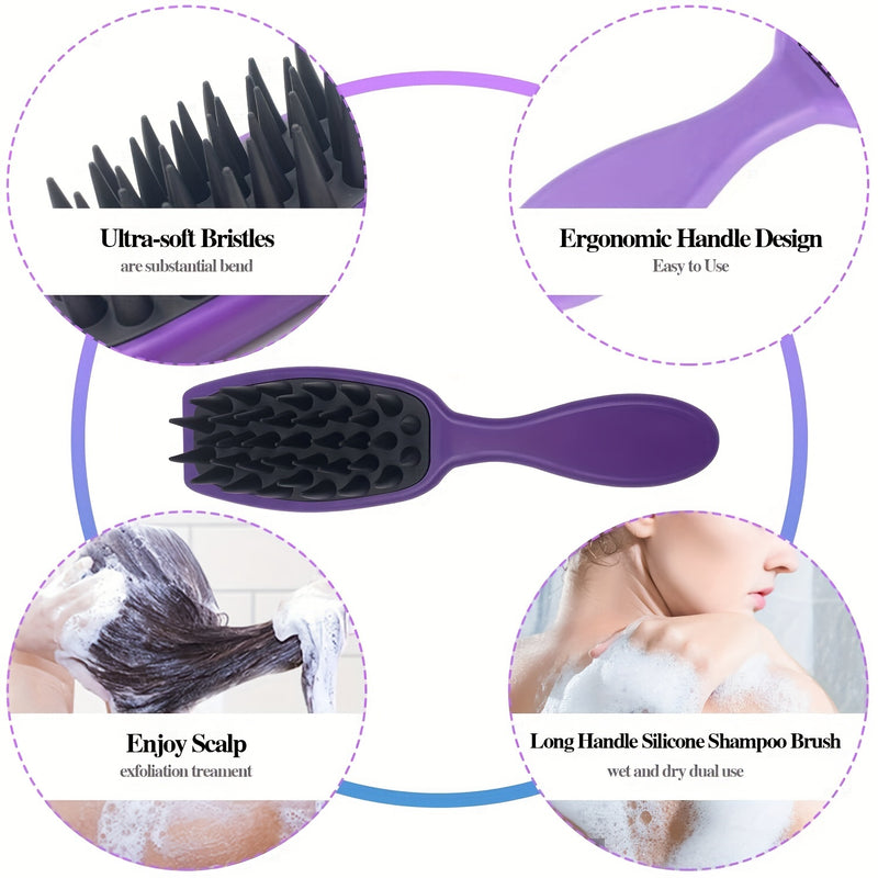 Purple Detangling Brush Set For Curly Hair