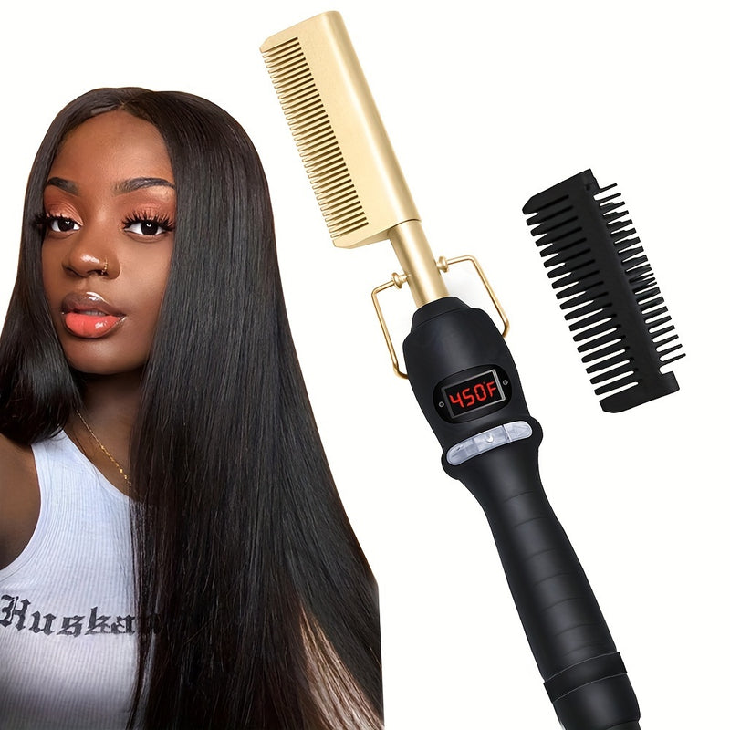 High Heat Ceramic Hair Press Comb For Thick Hair