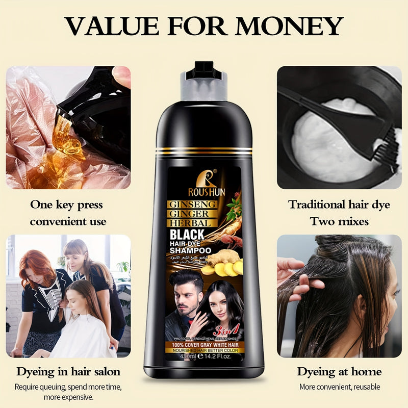 14.2oz Black Hair Color Shampoo For Gray Hair