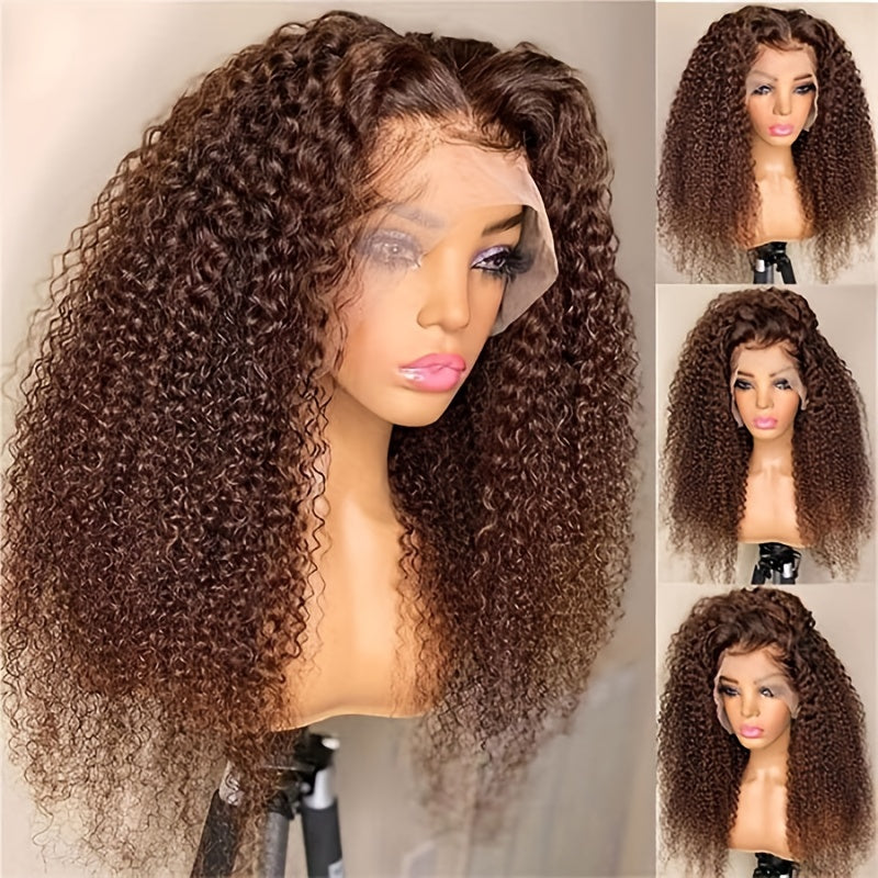 Kinky Curly Reddish Brown 13X4 Transparent