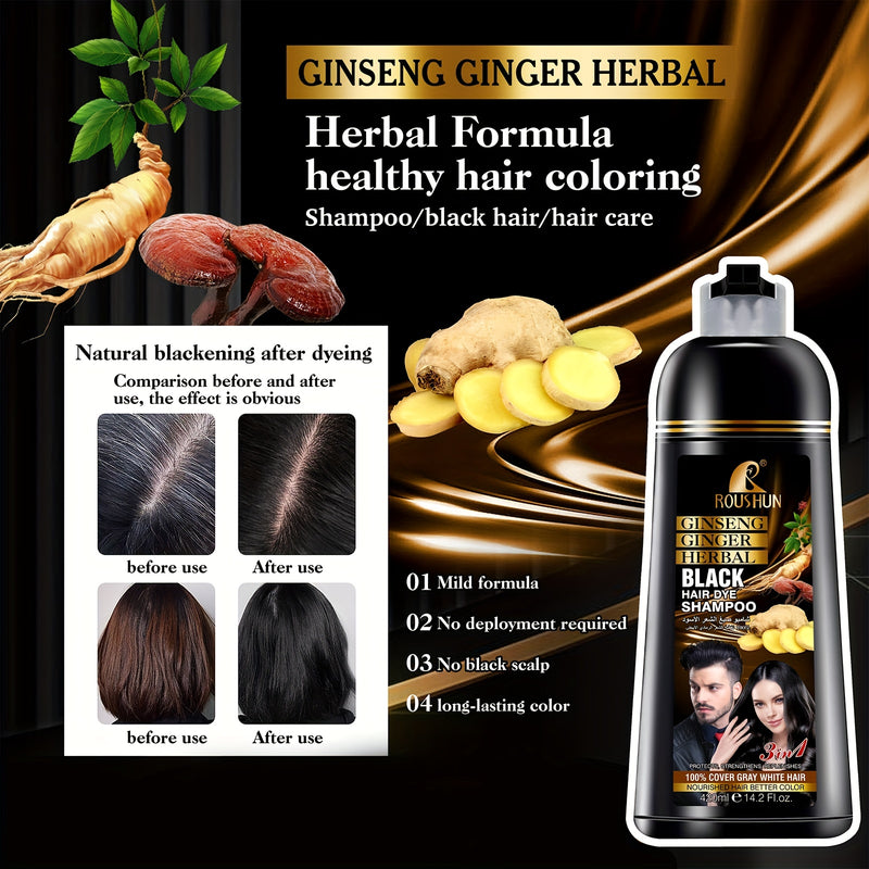 14.2oz Black Hair Color Shampoo For Gray Hair