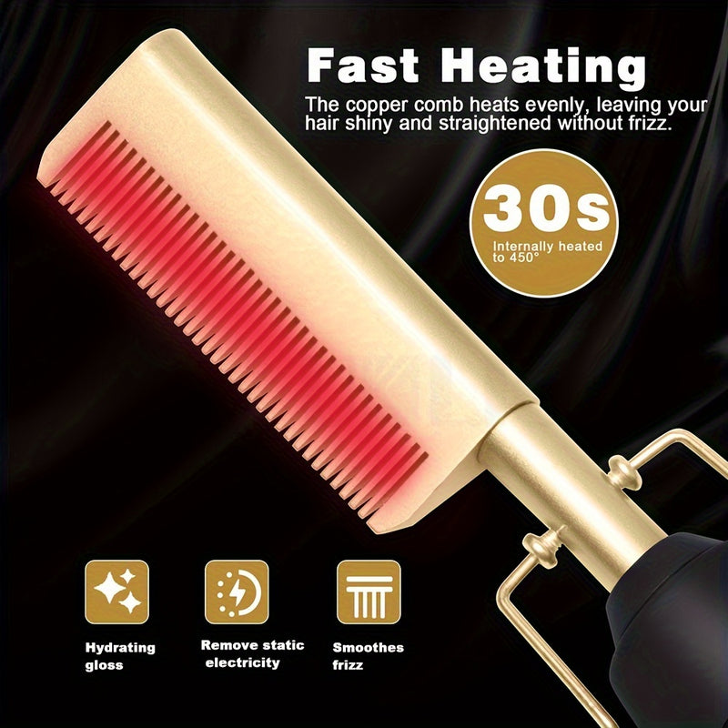 High Heat Ceramic Hair Press Comb For Thick Hair