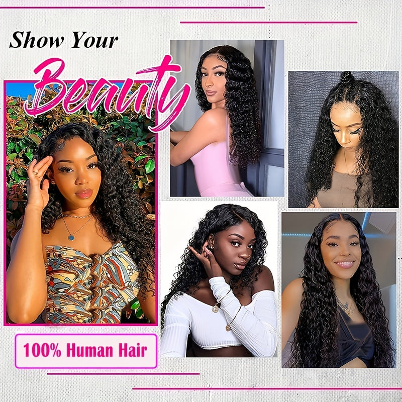 Deep Wave Lace Front Wigs Human Hair 4X4